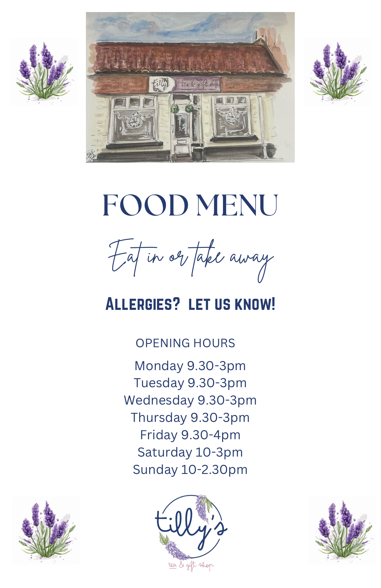 Shop menu
